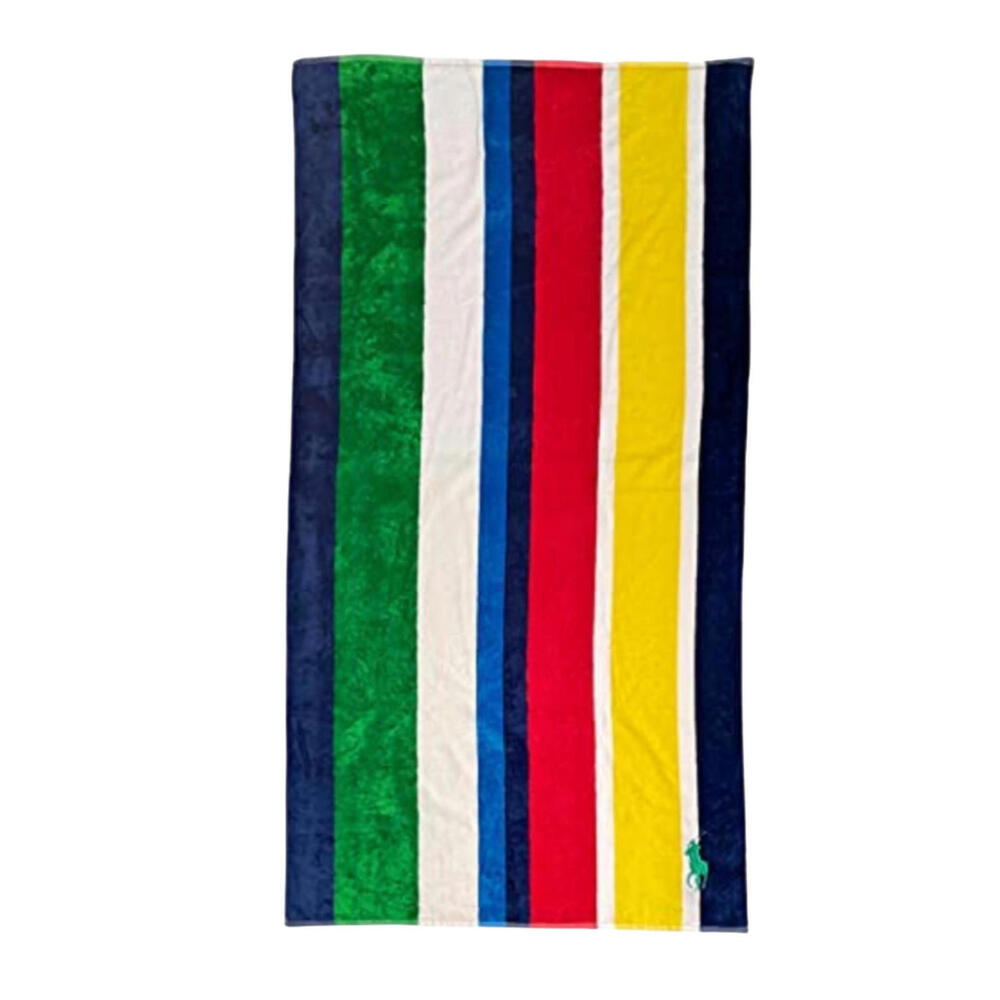 Polo Ralph Lauren Plush Velour Cotton Beach Pool Towel 35x66 Stripes NWT